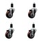Service Caster 3'' SS Maroon Poly Wheel Swivel 1-3/4'' Expanding Stem Caster Set, 4PK SCC-SSEX20S314-PPUB-MRN-134-4 - alternate 1